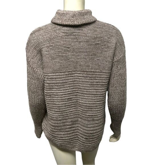 Simply Vera Vera Wang Oatmeal Turtleneck Sweater Cozy Winter Neutral Knit Chic - Picture 4 of 6